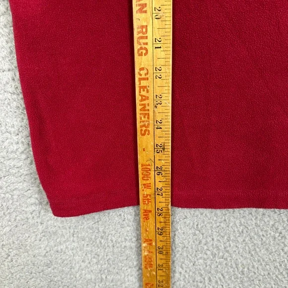 The North Face Sweatshirt Fleece Men Medium Red Quarter Zip Long Sleeve Pullover